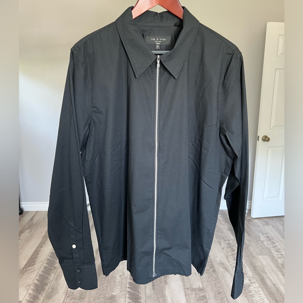 Rag & Bone Black Dress Shirt Mens Large